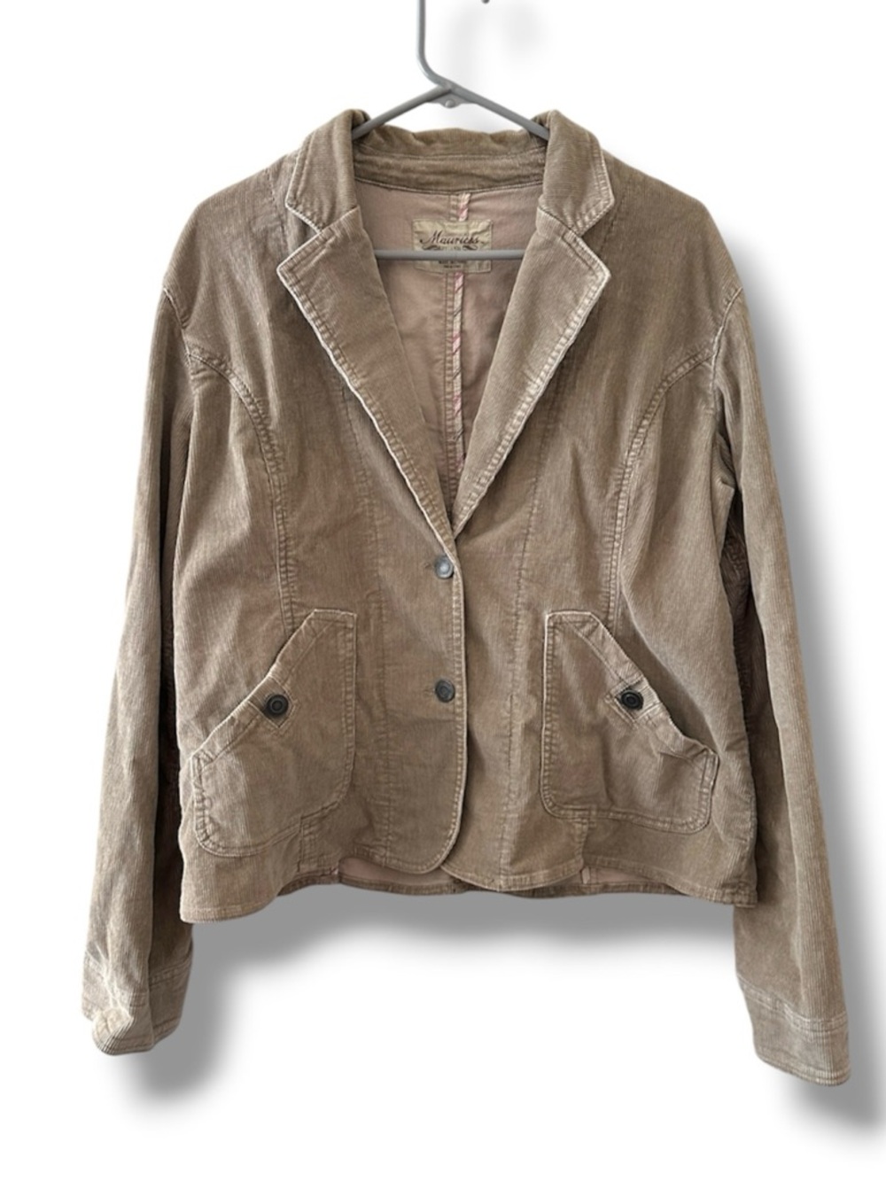 Vintage Y2K Maurices Tan Corduroy Blazer Jacket Women’s Size XL Academia Preppy